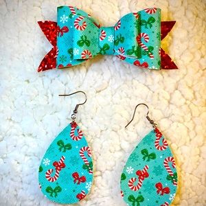 Faux leather Earring set